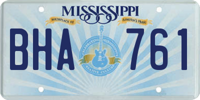 MS license plate BHA761
