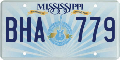 MS license plate BHA779