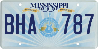 MS license plate BHA787
