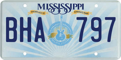 MS license plate BHA797
