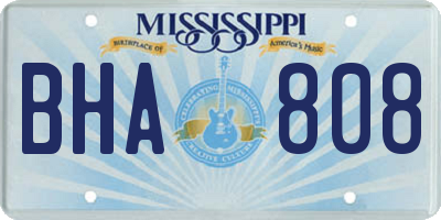 MS license plate BHA808