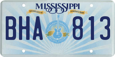MS license plate BHA813