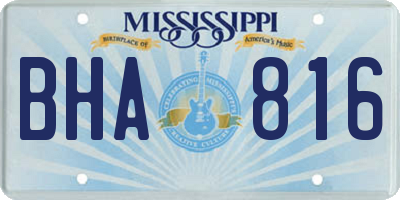 MS license plate BHA816