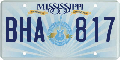 MS license plate BHA817