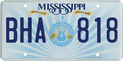 MS license plate BHA818