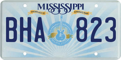 MS license plate BHA823