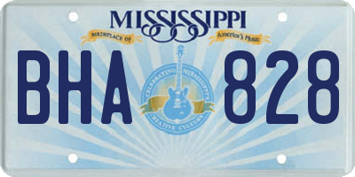 MS license plate BHA828