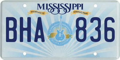 MS license plate BHA836
