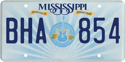 MS license plate BHA854