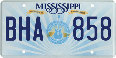 MS license plate BHA858
