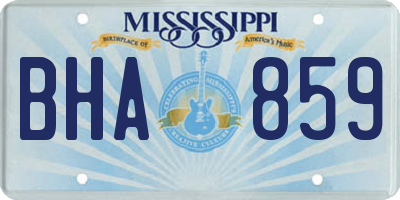 MS license plate BHA859