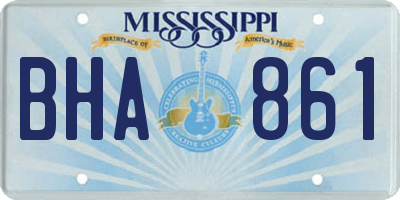 MS license plate BHA861