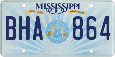 MS license plate BHA864