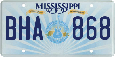 MS license plate BHA868