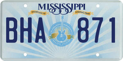MS license plate BHA871