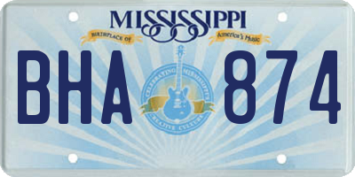 MS license plate BHA874