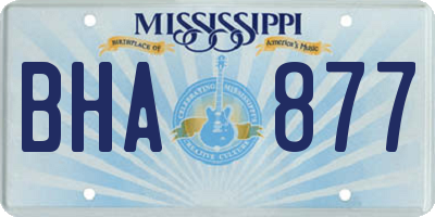 MS license plate BHA877