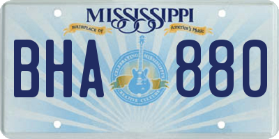 MS license plate BHA880