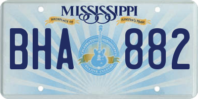 MS license plate BHA882