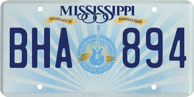MS license plate BHA894