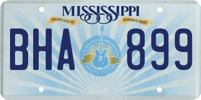 MS license plate BHA899