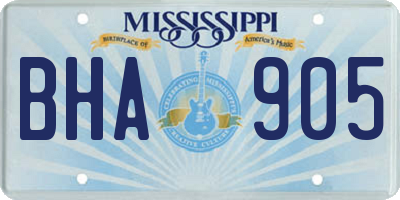 MS license plate BHA905