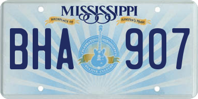 MS license plate BHA907