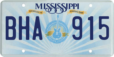 MS license plate BHA915