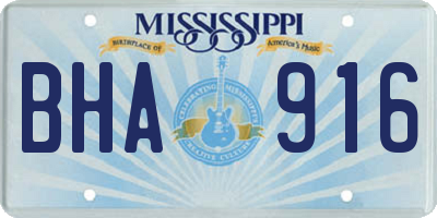 MS license plate BHA916