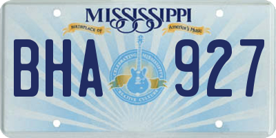 MS license plate BHA927