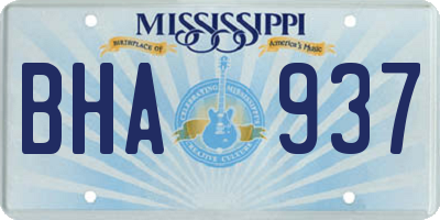 MS license plate BHA937