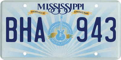 MS license plate BHA943