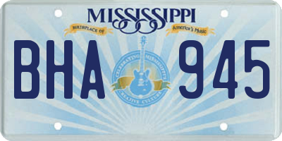 MS license plate BHA945