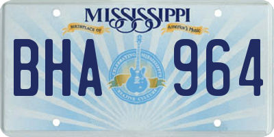 MS license plate BHA964