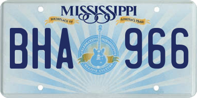 MS license plate BHA966