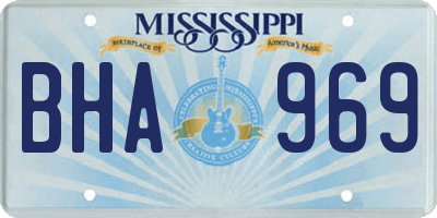 MS license plate BHA969