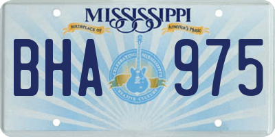 MS license plate BHA975