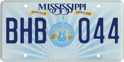 MS license plate BHB044