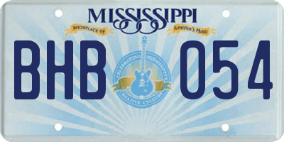 MS license plate BHB054