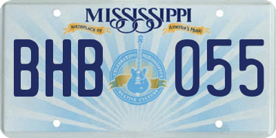 MS license plate BHB055