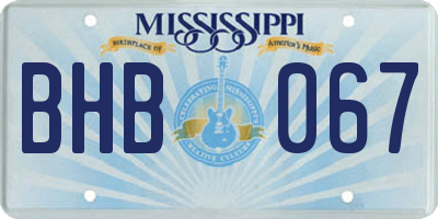 MS license plate BHB067
