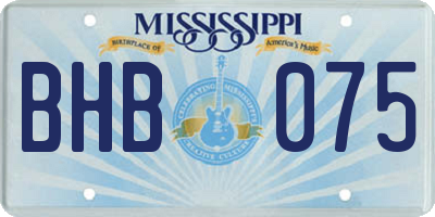 MS license plate BHB075