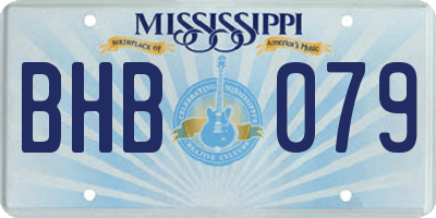MS license plate BHB079