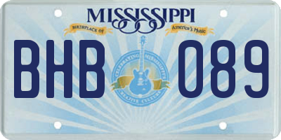 MS license plate BHB089