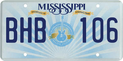 MS license plate BHB106