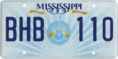 MS license plate BHB110