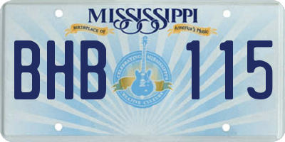 MS license plate BHB115