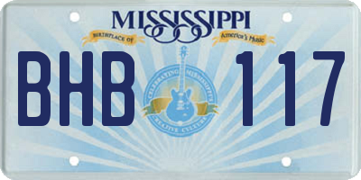 MS license plate BHB117