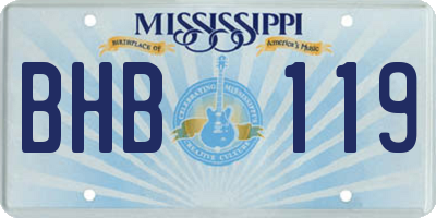 MS license plate BHB119