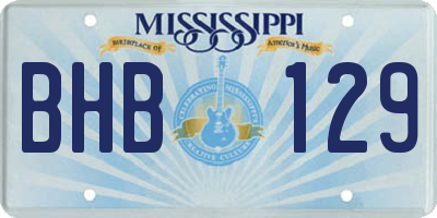 MS license plate BHB129